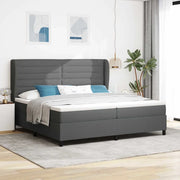 Letto a molle con materasso Grigio scuro 200 x 200 cm Tessuto 3340523