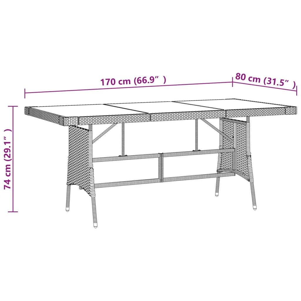 Set da Pranzo da Giardino 9 pz in Polyrattan Nero 3059426
