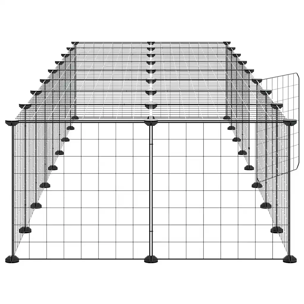 Gabbia per Animali 36 Pannelli con Porta Nera 35x35 cm Acciaio CFW7096607