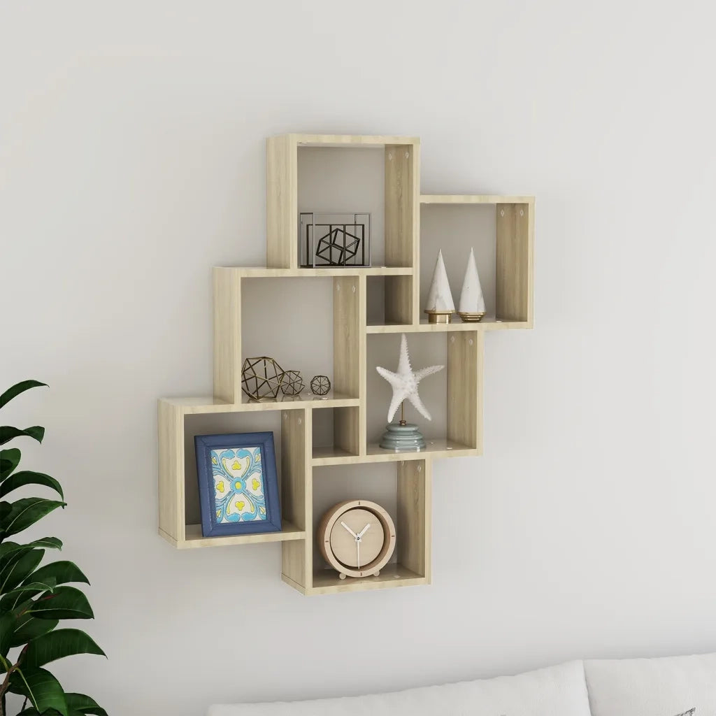 Mensola da Parete a Cubo Rovere Sonoma 78x15x93 cm Truciolato cod mxl 55913
