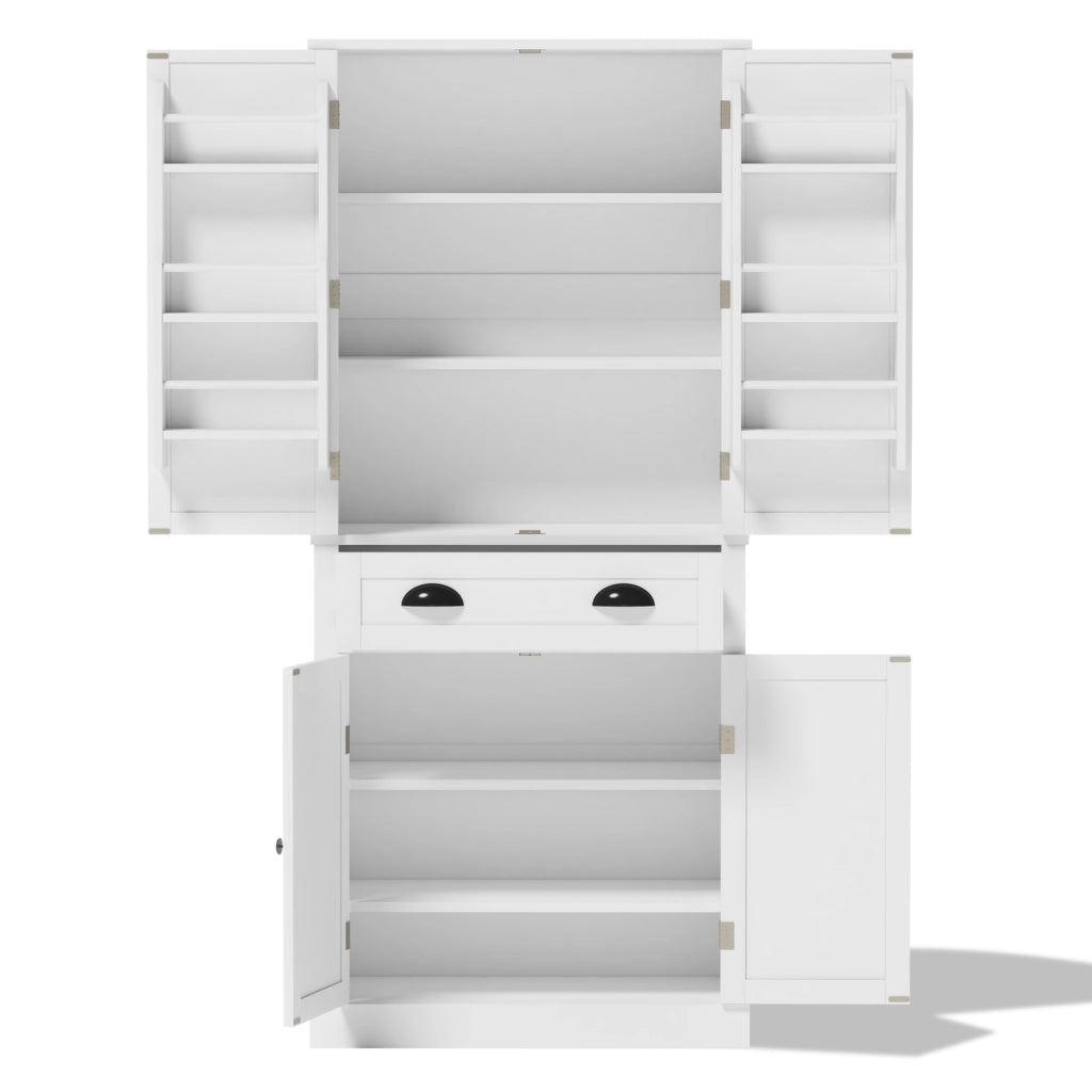 Armadio Portaoggetti 4 Ante 1 Cassetto Ripiani Bianco ¨C MINIMAL ¨C 182 cm