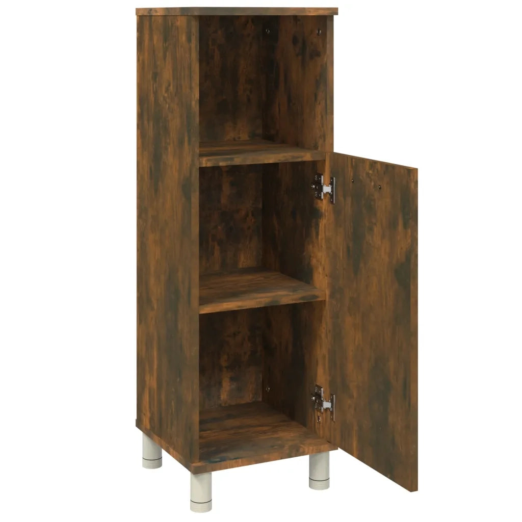 Armadietto Bagno Rovere Fumo 30x30x95 cm in Legno Multistrato cod mxl 20243