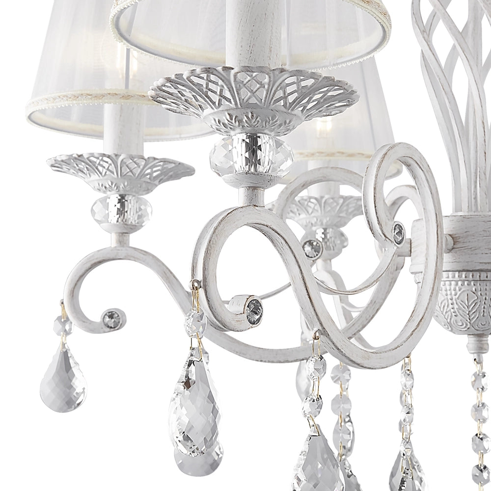 Lampadario classico Grace bianco con cristalli 6xE14 Maytoni