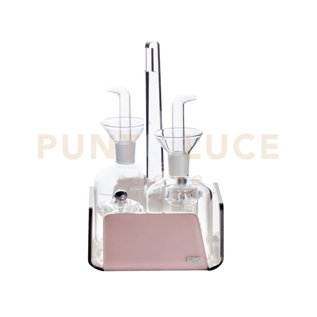 MENAGE CESTINO SET DA TAVOLA ORGANIZER LIKE WATER IN CRISTALLO ACRILICO ROSA CIPRIA