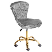 Sedia da ufficio girevole con altezza regolabile in pelle sintetica grigia stile elegante