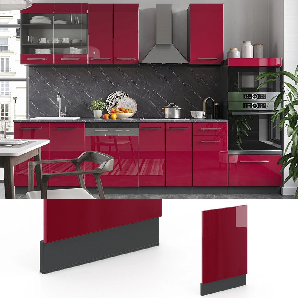 Pannello frontale Fame-Line Bordeaux lucido/Antracite 45 cm senza piano di lavoro Vicco