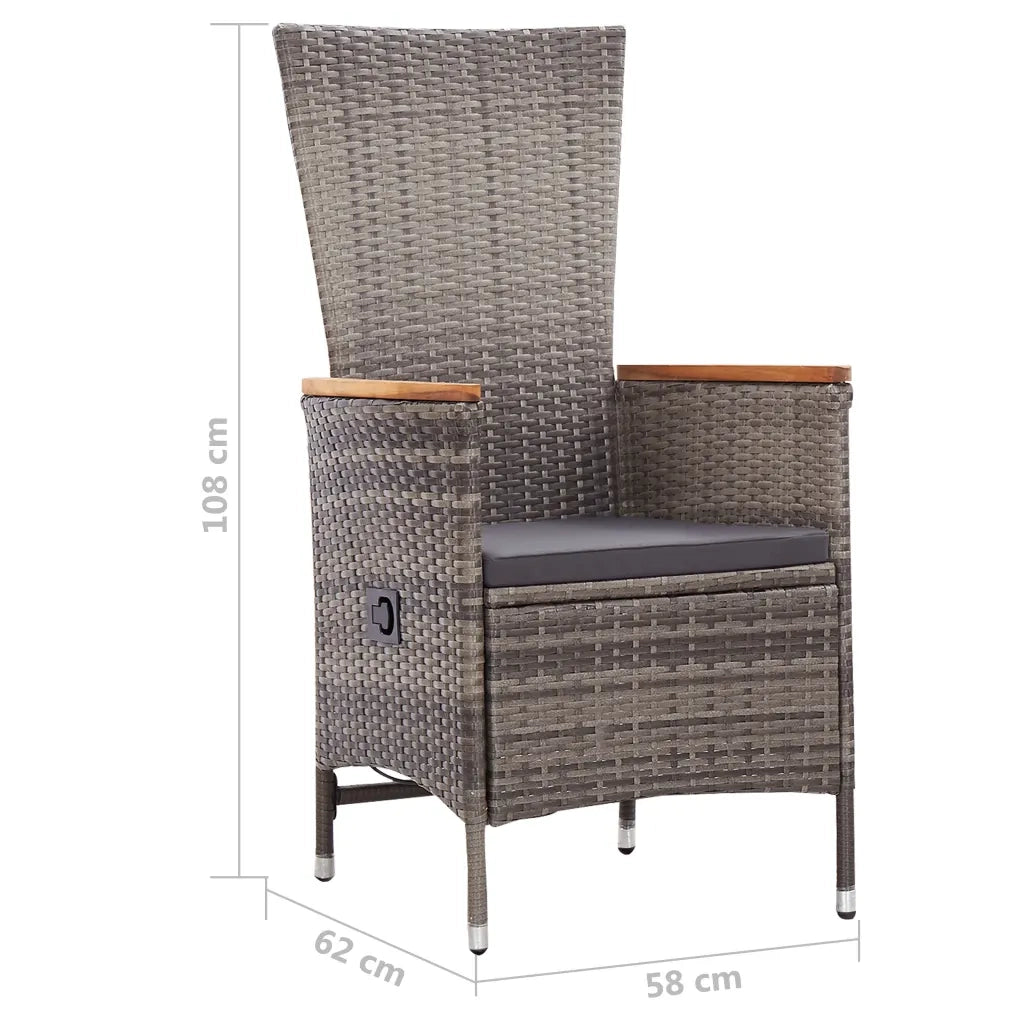 Set Mobili da Pranzo per Giardino 7 pz in Polyrattan Grigio 3070770