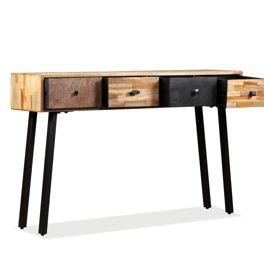 Tavolo Consolle in Legno Massello di Teak 120x30x76 cm 245403