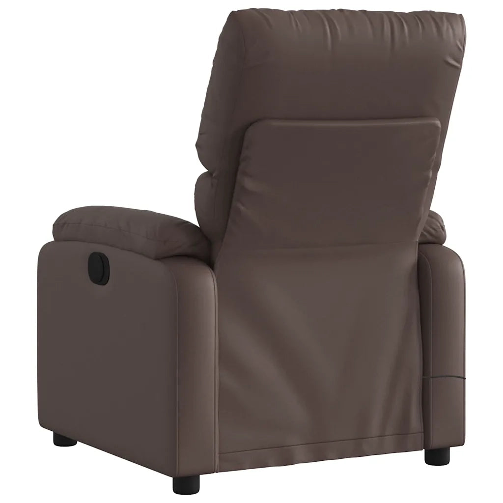 Poltrona Massaggiante | Sedia Relax Elettrica Marrone in Similpelle