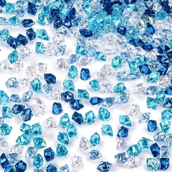 420 pezzi di pietre preziose per bambini - pietre decorative blu in vetro - diamanti in acrilato per bambini.