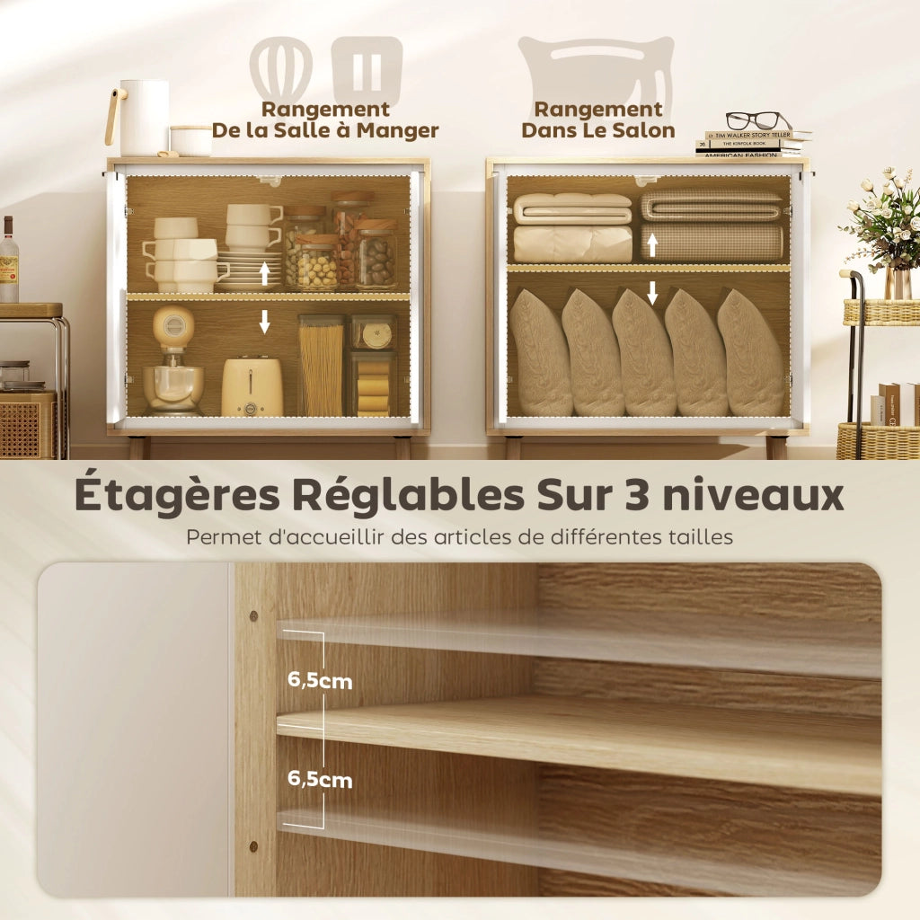 Armadio a muro ¨C zephmum ¨C bianco e rovere 72x35x77