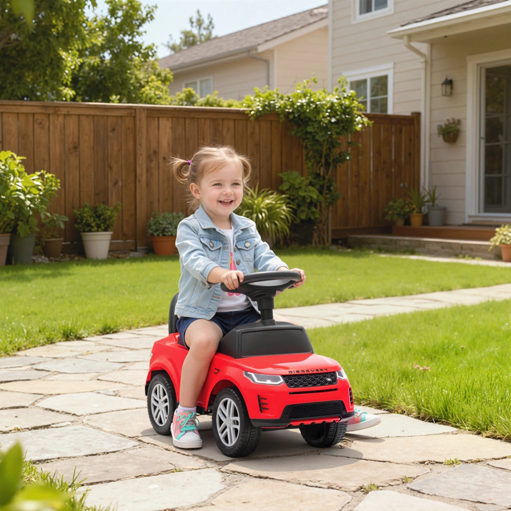 Macchina Bambini Land Rover con Clacson e Portagiochi ¨C zephmum ¨C Rosso 65.5x28x42 cm