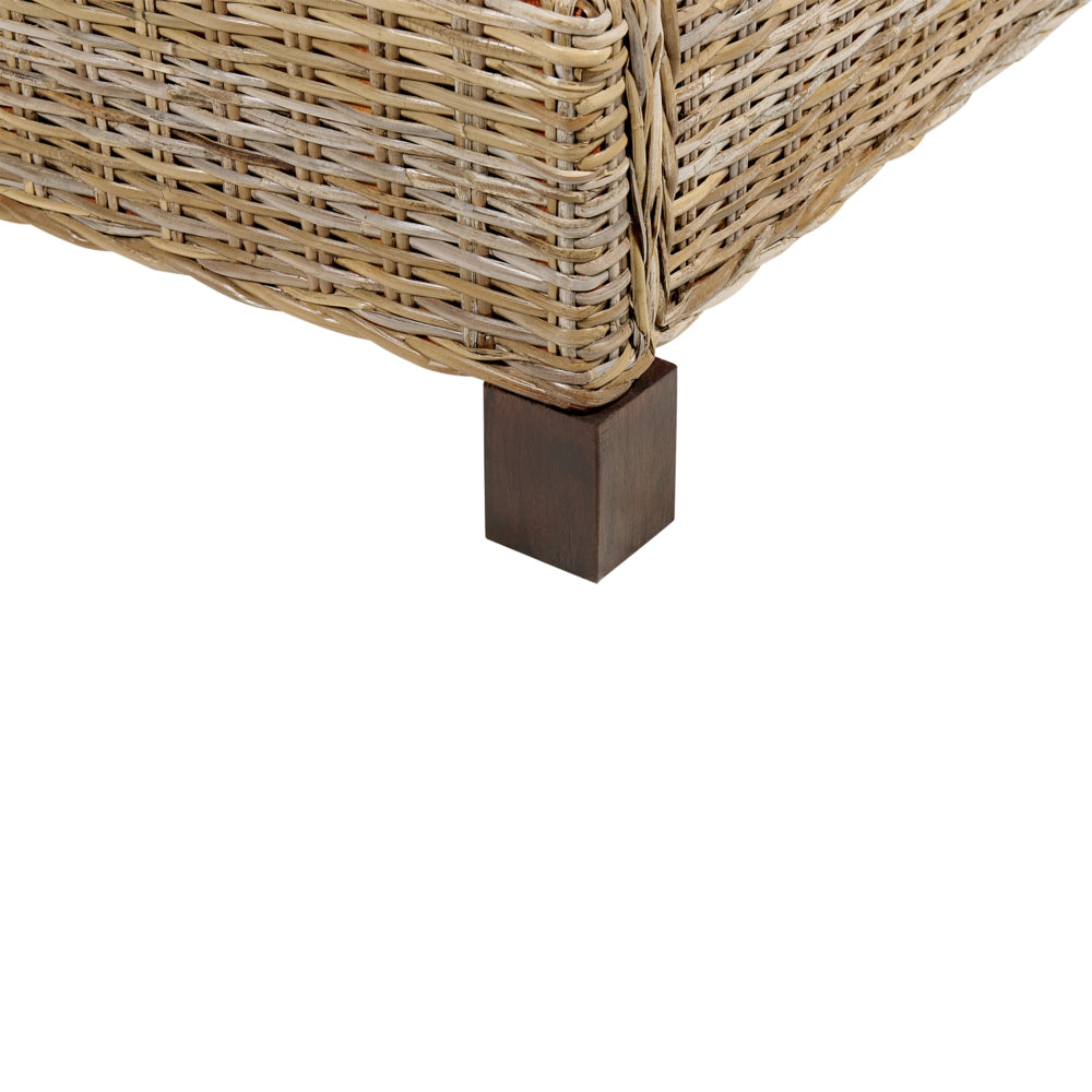 Letto a pannello Rattan naturale Legno di mogano UE Doppio 140 x 200 cm Rete a doghe Testata intrecciata Moderna Boho