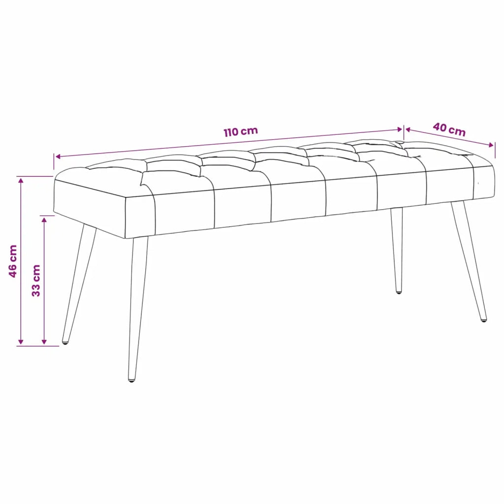 Panchina con bottoni imbottiti Verde Scuro 110 x 40 x 46 cm 42038573