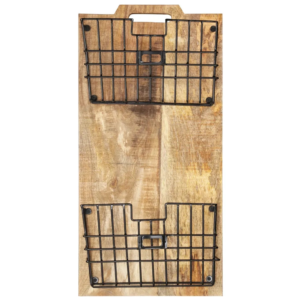 Portariviste a Parete 33x10x67 cm in Massello di Mango Grezzo 285878