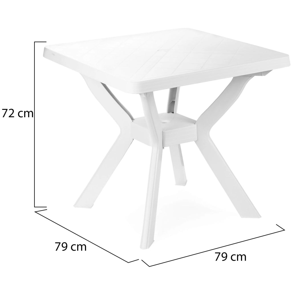 Normandy, Tavolo da Esterno 4 Posti Made in Italy, 79x79x72h cm Bianco