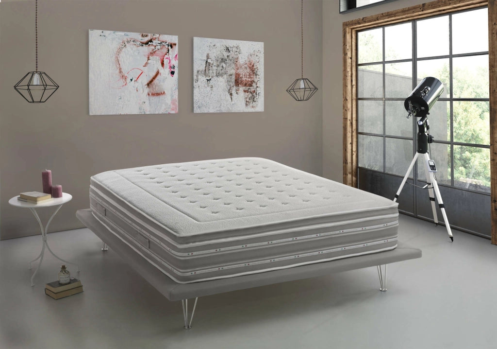 Arguello, Materasso Piazza e Mezza Sfoderabile Made in Italy, 190x120x37h cm Grigio