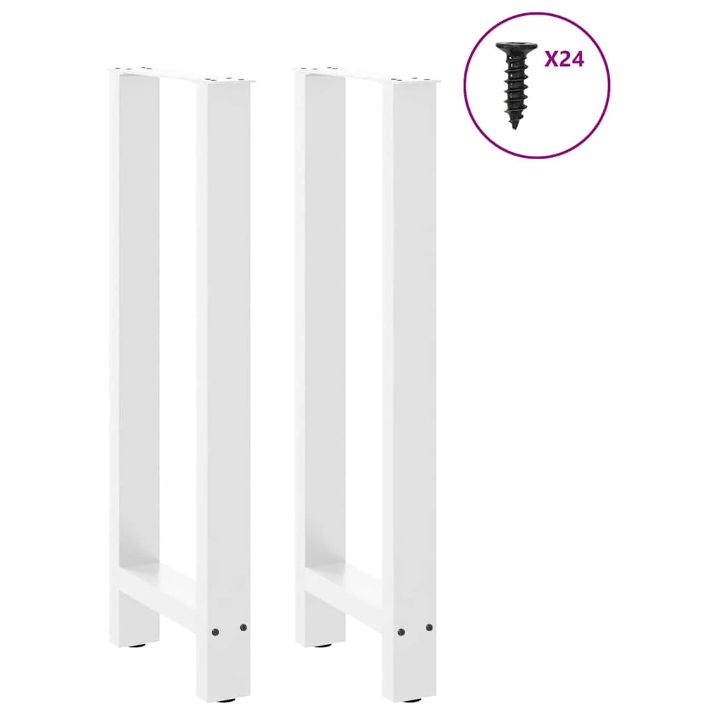 Set di 2 gambe per tavolo da bar dal design moderno 50 x 101 cm con piedini regolabili in acciaio bianco 02_0057581