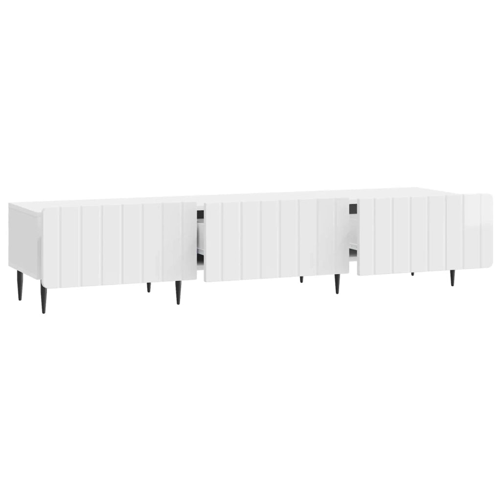 Mobile TV Bianco Lucido 147 x 34,5 x 32 cm Legno ingegnerizzato 894479