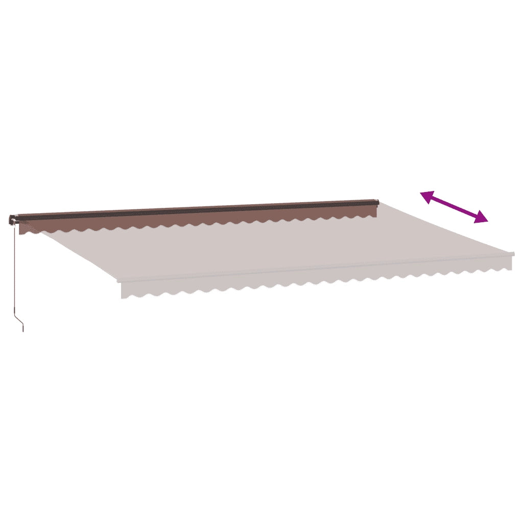 vidaXL Tenda da Sole Retrattile Manuale con LED Marrone 600x350 cm