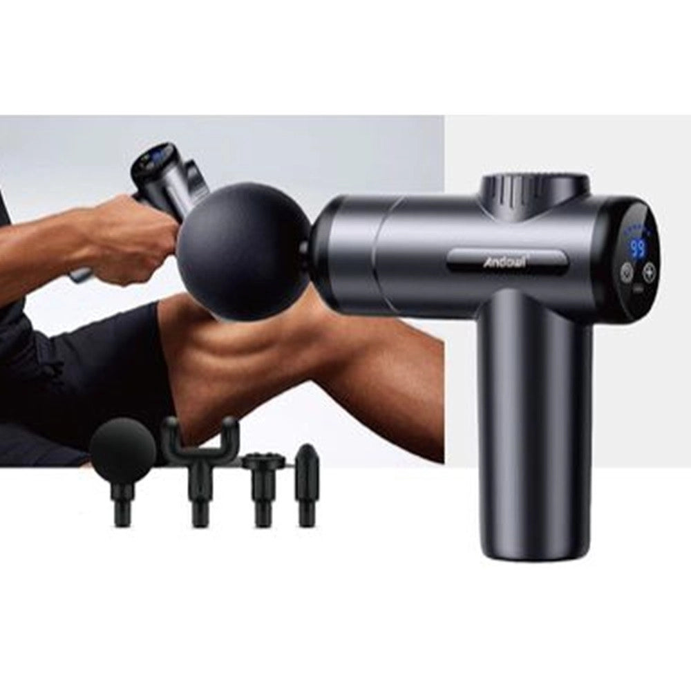 Trade Shop - Pistola Per Massaggio Muscolare Q-jm15 Con Display Lcd Testine Massaggianti Intercambiabili -