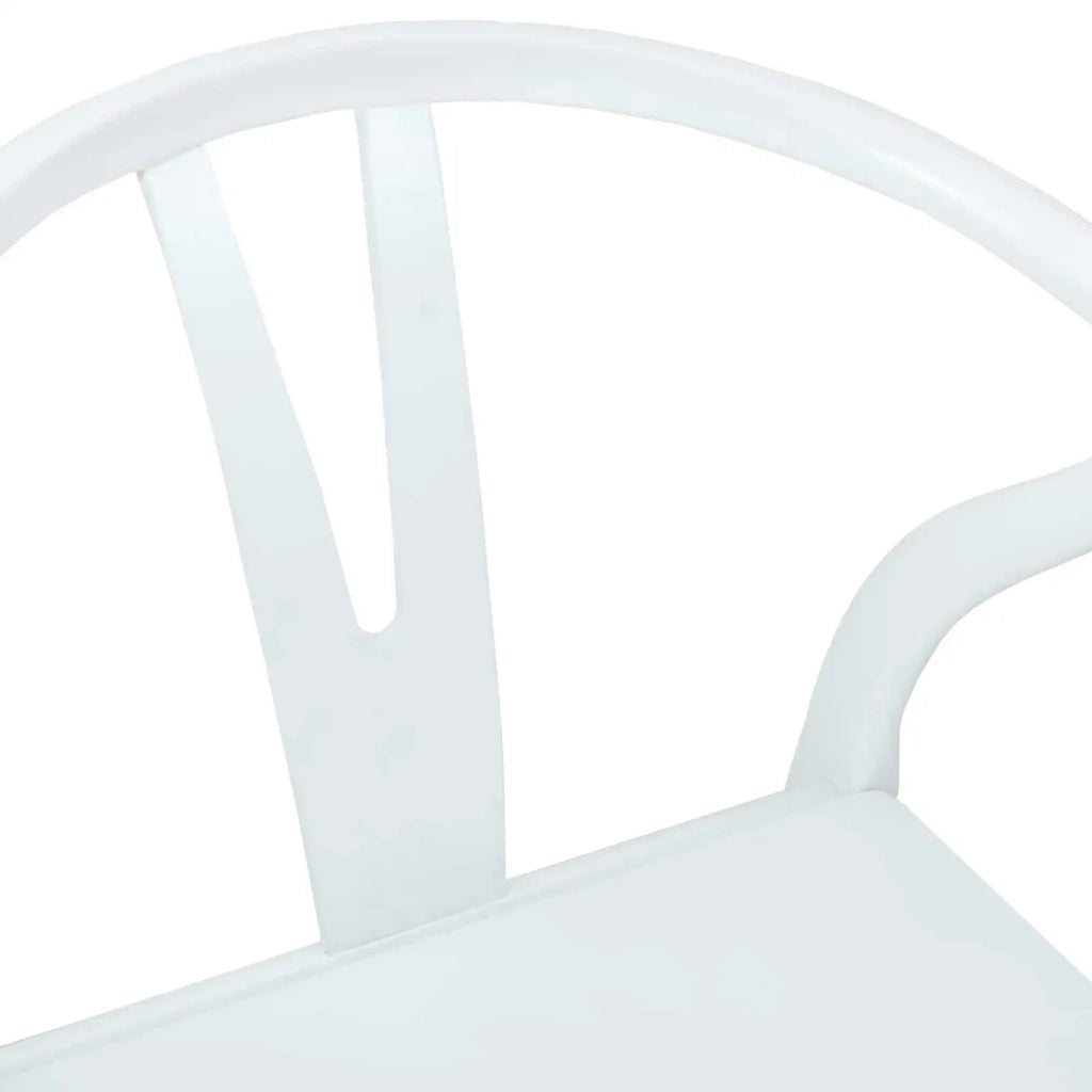 Sedia da pranzo 2 pcs Bianco e Bianco Legno di gomma solido