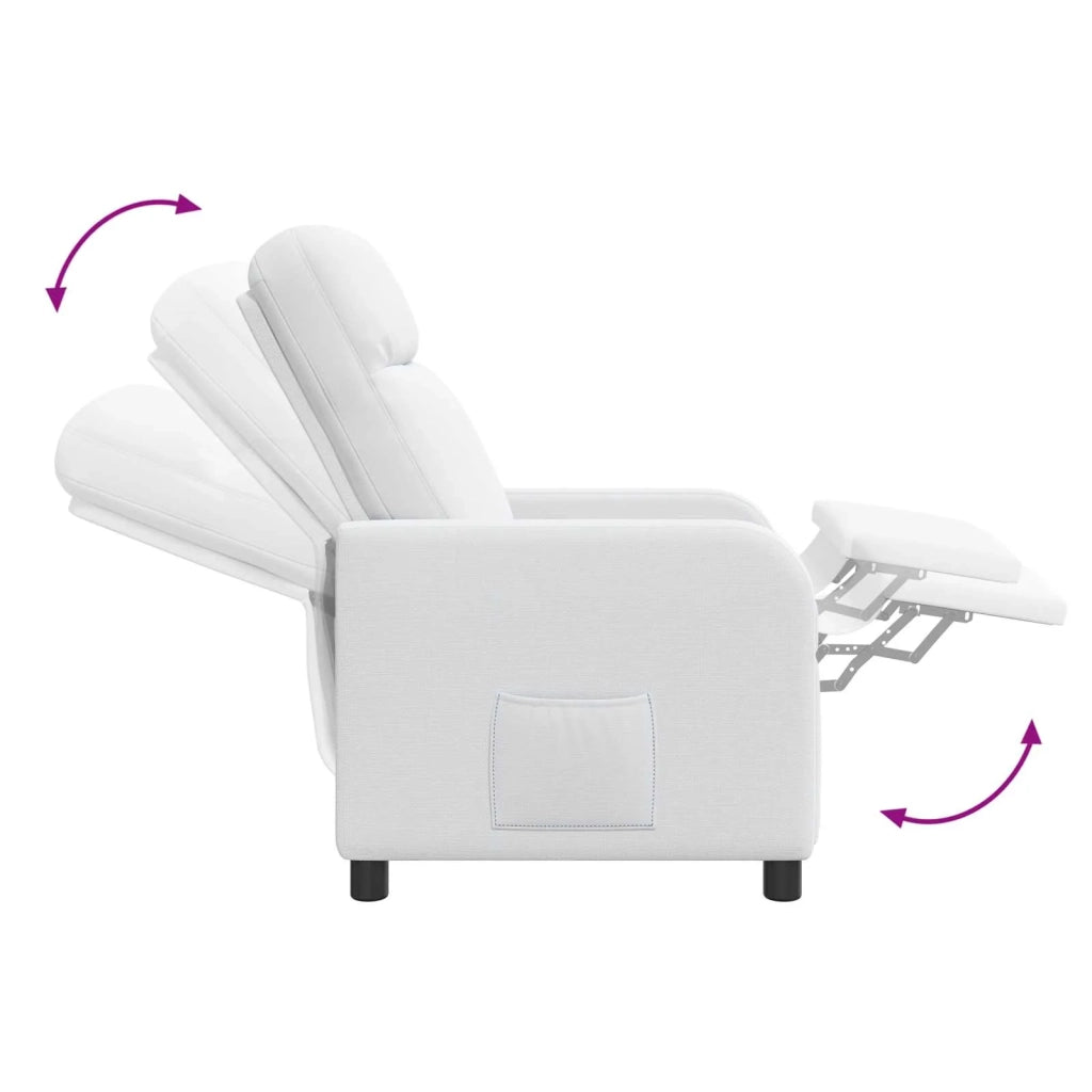 Divano Sedia-Poltrona reclinabile Bianco Tessuto 983864