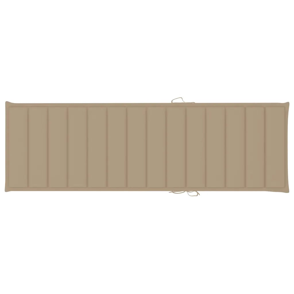 Lettino da Giardino con Cuscino Beige Legno Pino Impregnato 3065822