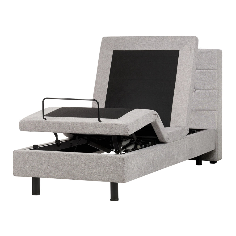 Letto Tessuto Grigio Chiaro Elettrico Regolabile con Telecomando 80 x 200 cm