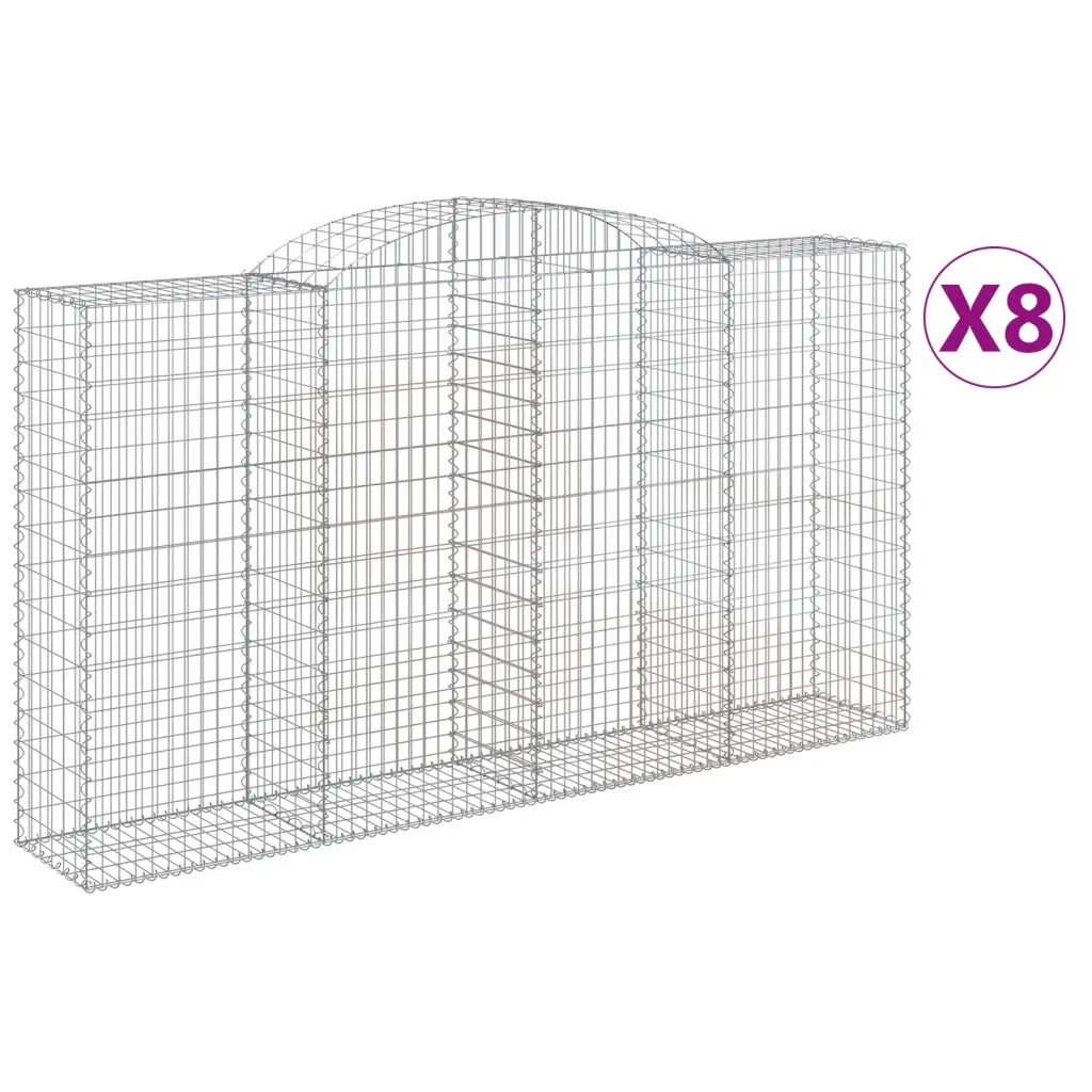 Cesti Gabbioni ad Arco 8 pz 300x50x160/180 cm Ferro Zincatocod mxl 76174