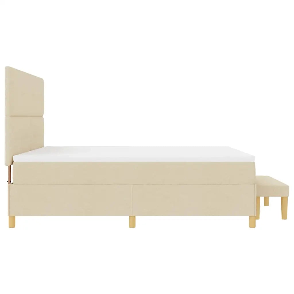 Letto a molle con testiera Crema 200 x 180 cm Tessuto 3344322