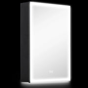 Armadietto da Bagno con Specchio Luci LED Regolabili e Funzione Anti-Appannamento in Alluminio Nero