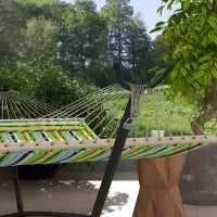 Supporto per Amaca da 330 cm max con 6 Fori e Rotelle, in Metallo, 290x120x115 cm, Nero