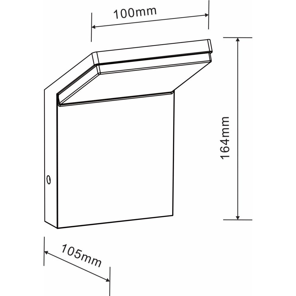 Applique a led da parete IP54 9W Nero 2200K/2700K/3000K On/Off - Senza sensore