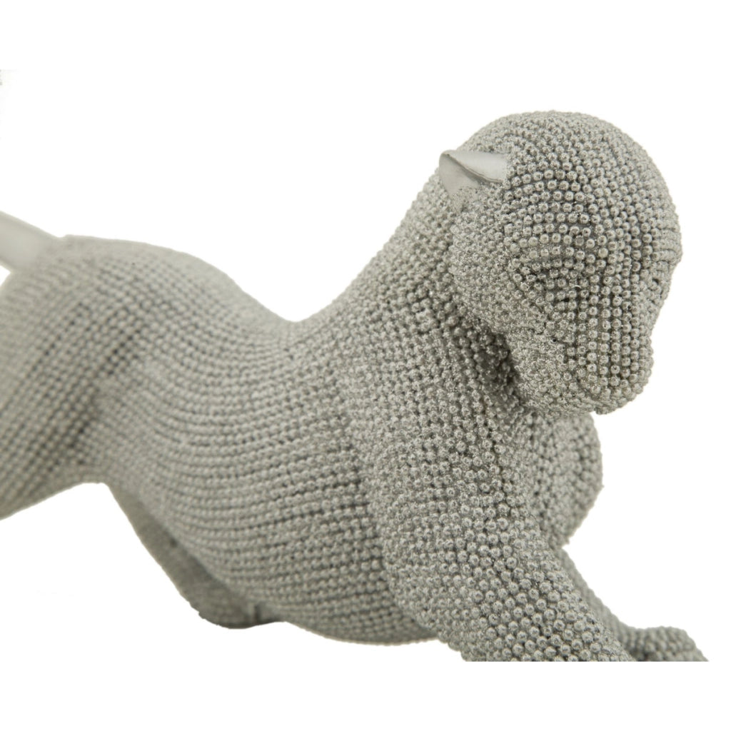 Scultura Gatti 5, Argento, Poliresina, 32x9x11 cm