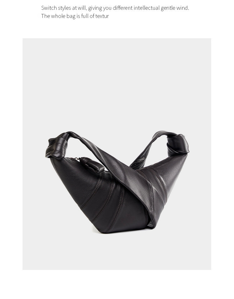 Borsa a tracolla diagonale in pelle di pecora marrone