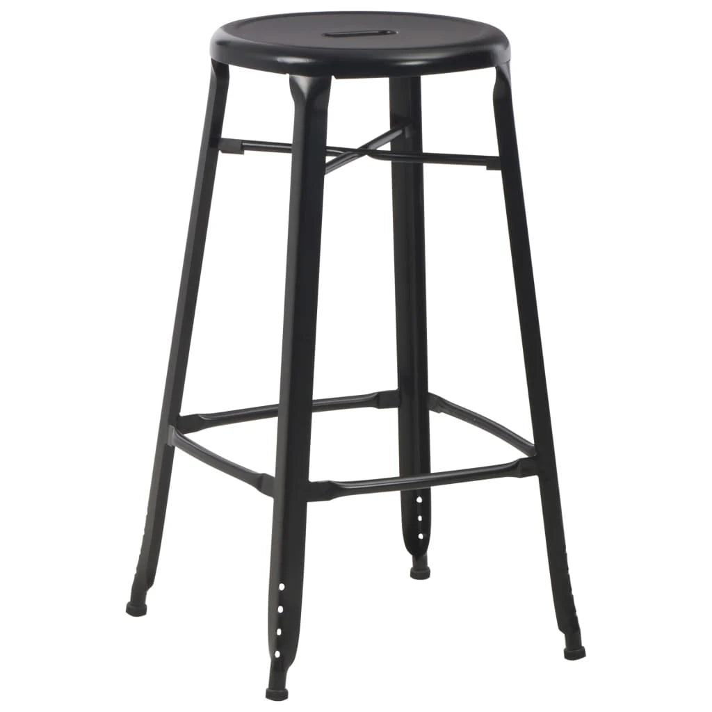 Set di due sgabelli da bar di design seduta in acciaio nero 1202089