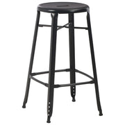 Set di due sgabelli da bar di design seduta in acciaio nero 1202089