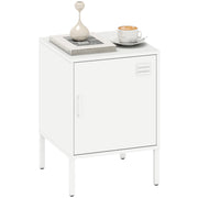 Tavolino da salotto ¨C zephmum ¨C bianco, acciaio, 50x50x50 cm