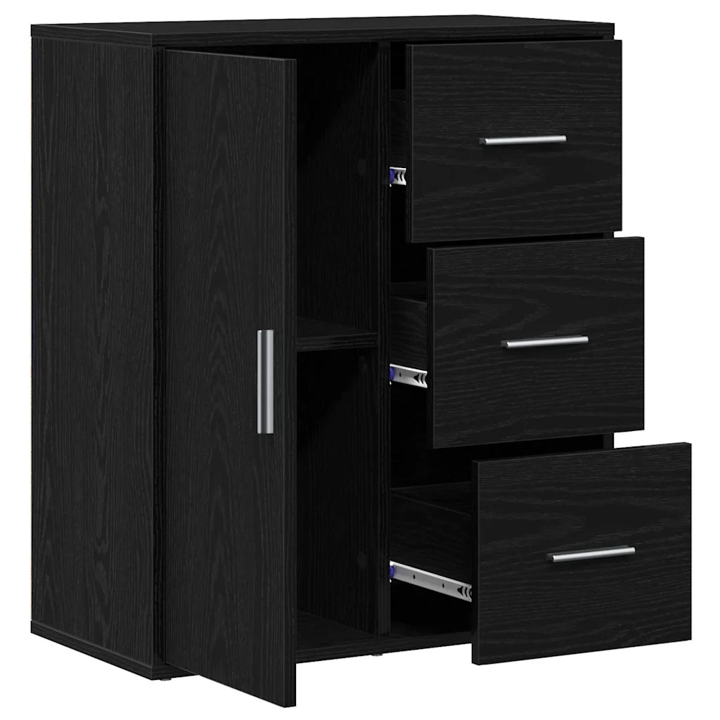 Credenza Rovere Nero 60 x 31 x 70 cm Legno multistrato 871407