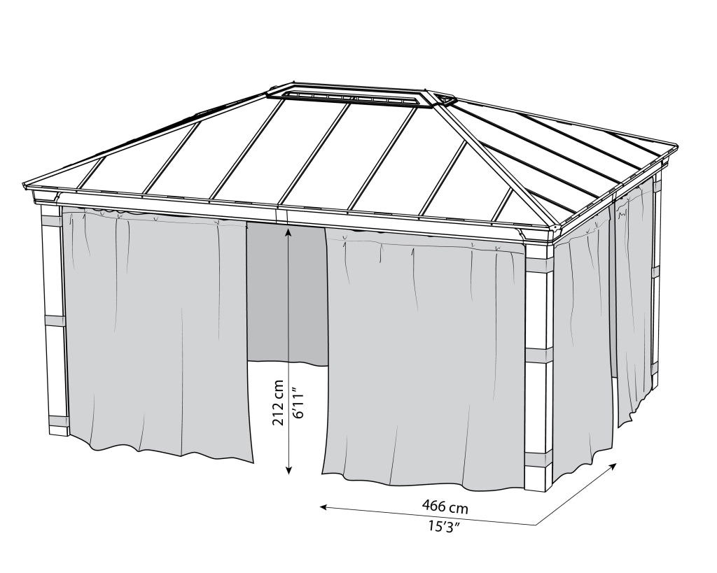 Set Di Tende Per Gazebo Dallas 4.3X5