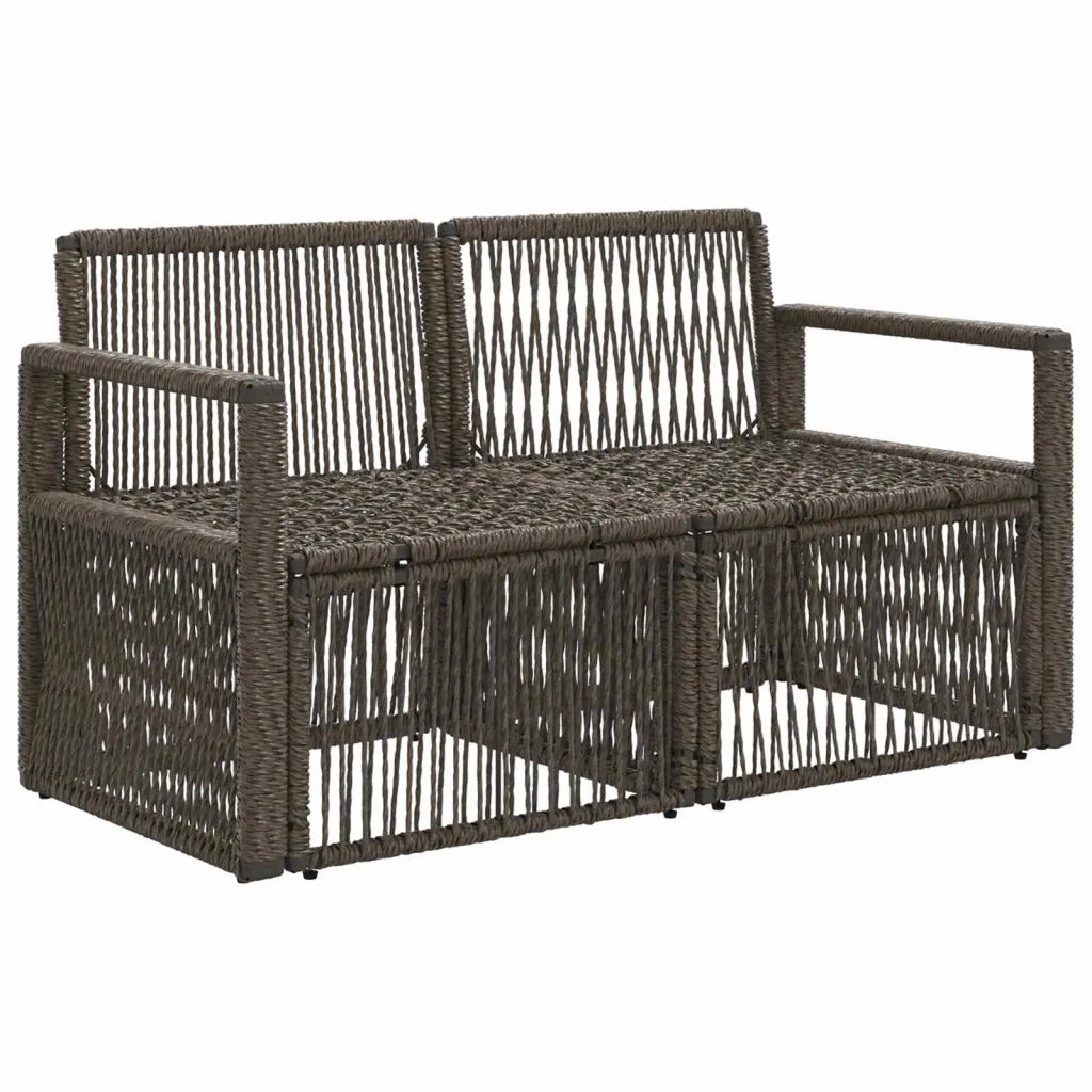 Divano da giardino 2-Numero di posti Grigio polyrattan 42026705