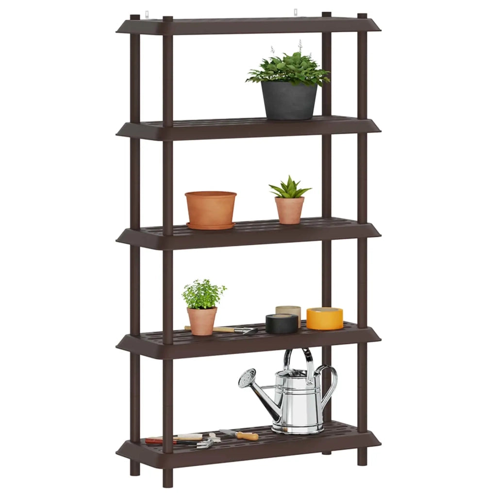 Unità di scaffalatura 5 livelli 100 x 40 x 177 cm PP Marrone 8011753