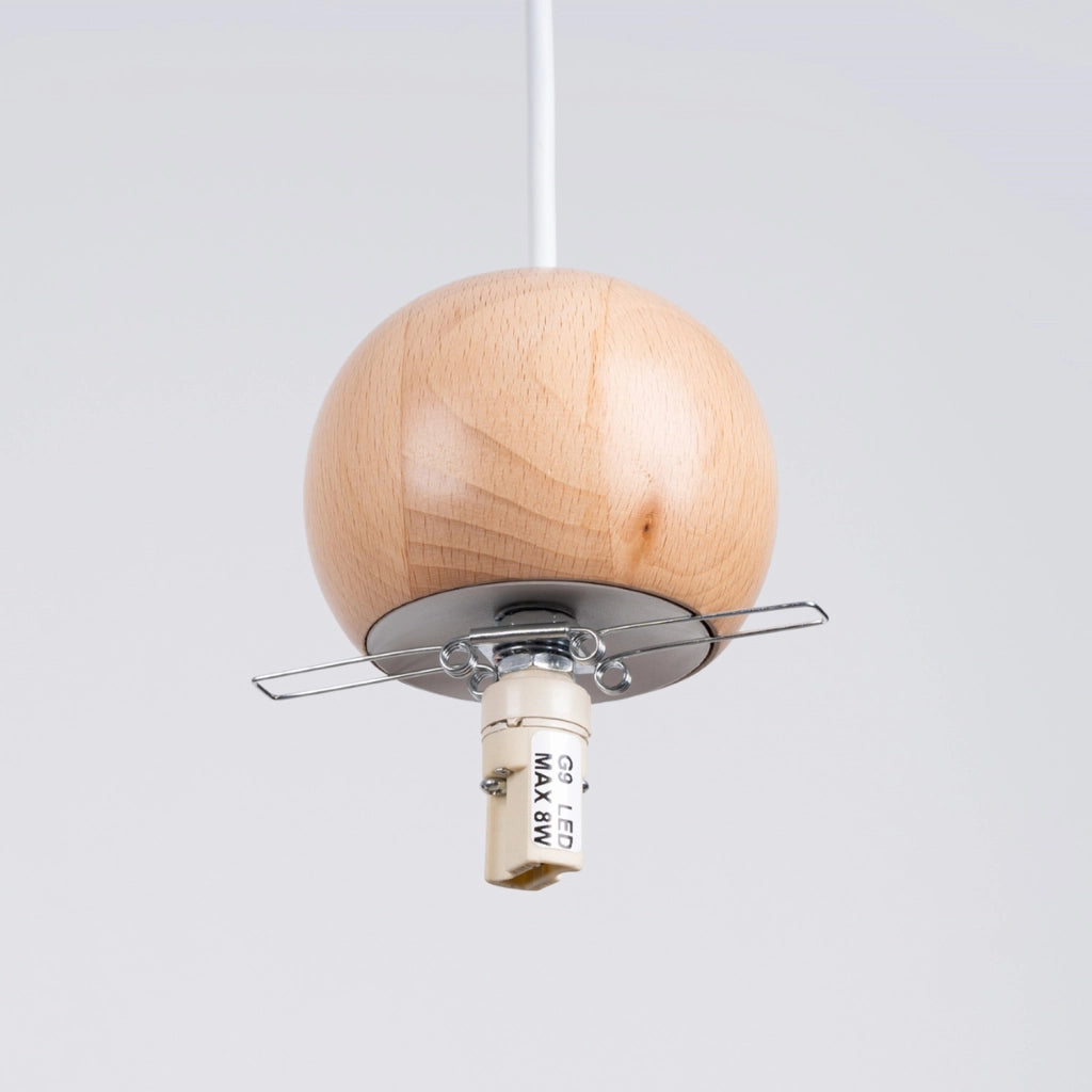 Lampada a sospensione Kalevi bianca legno 3xG9 PureLume