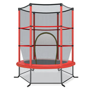 Trampolino da giardino esagonale 165 x 165 x 161 cm con rete di sicurezza a 360° design rosso e supporti curvi in ​​PVC 20_0014497