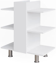 Mobiletto per lavabo Fynn, Bianco, 60 x 70 cm con 6 ripiani, da parete per la conservazione di accessori da bagno