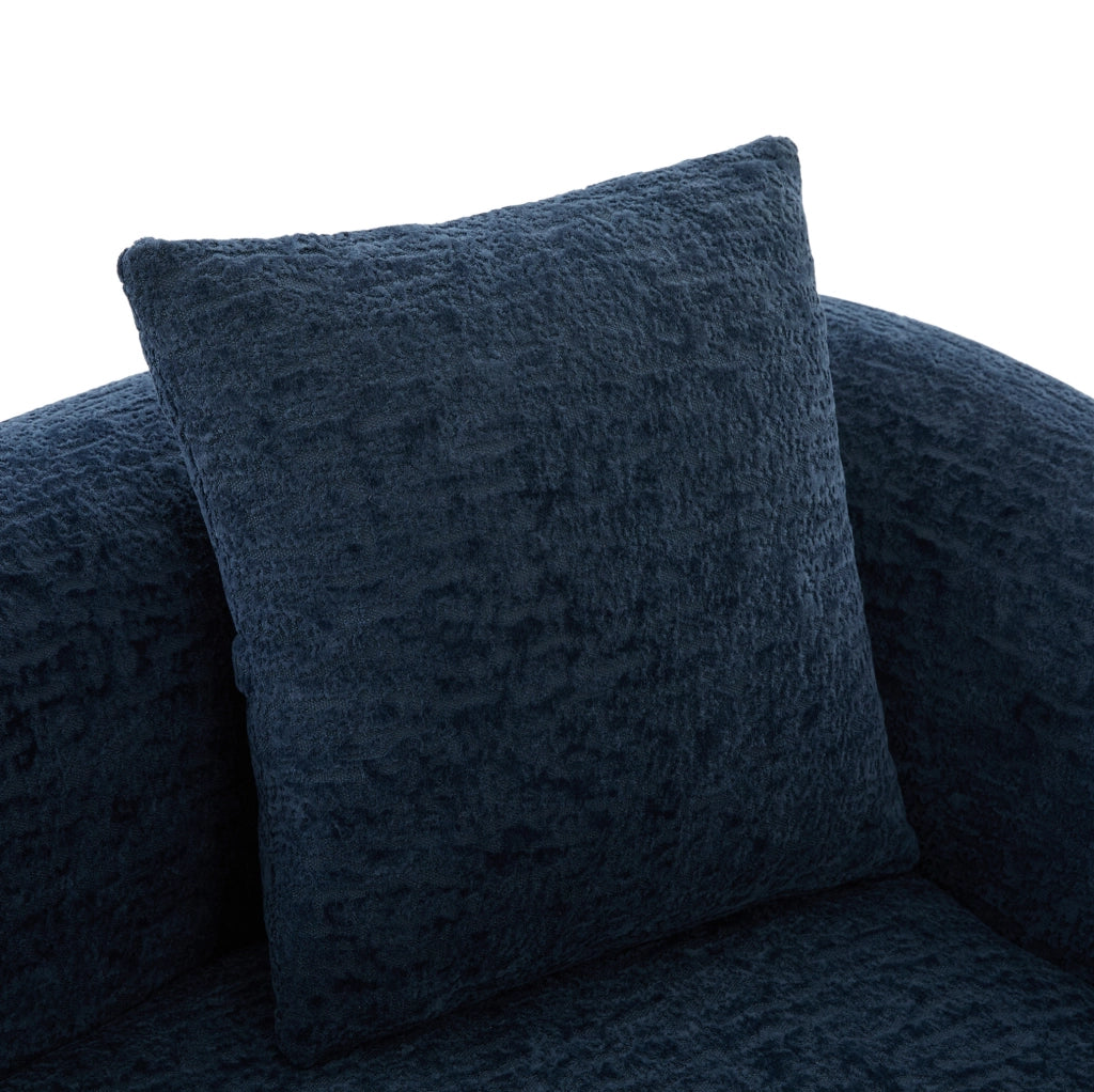 Divano letto 2 posti pieghevole in ciniglia blu navy HOMVRA