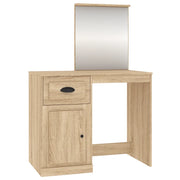 Toeletta | Tavolo da Trucco Specchio Rovere Sonoma 90x50x132,5cm Legno Multistrato