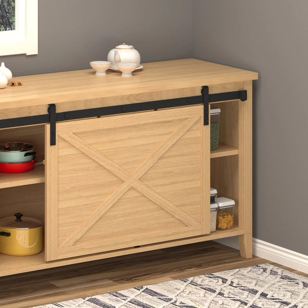 Kit Porta Scorrevole in Legno ¨C zephmum ¨C 200cm, Portata 20kg, Nero