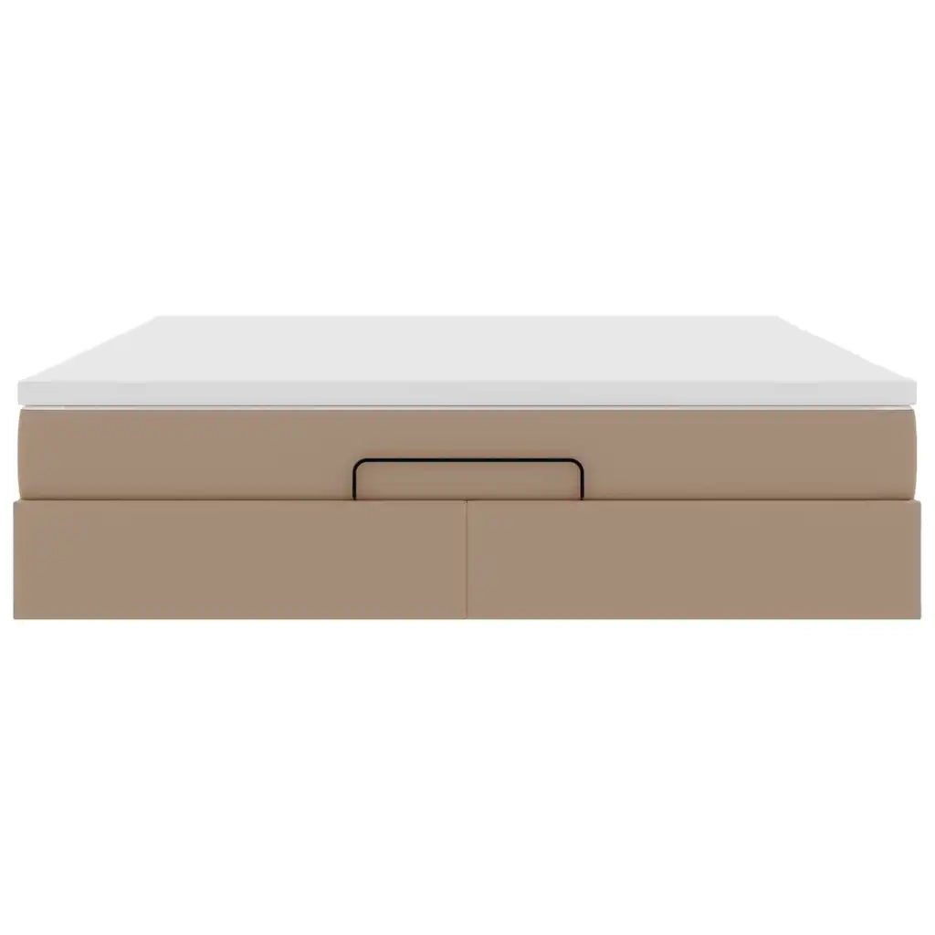 vidaXL Struttura Letto Pouf con Materasso 160x200 cm Similpelle